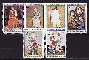 Сан-Томе и Принсипи, 1981, Год ребенка, Живопись Пикассо, 6 марок